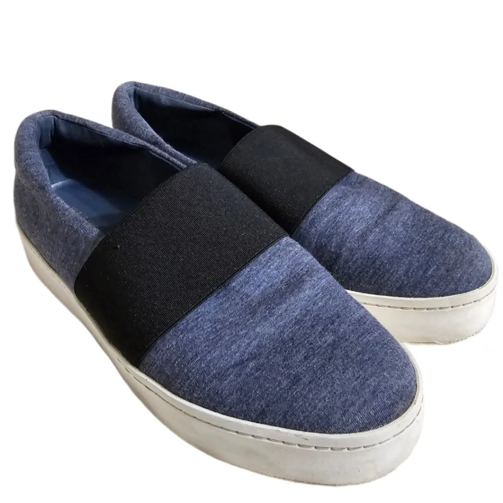 Via Spiga Traynor Blue Platform Slip On Sneakers